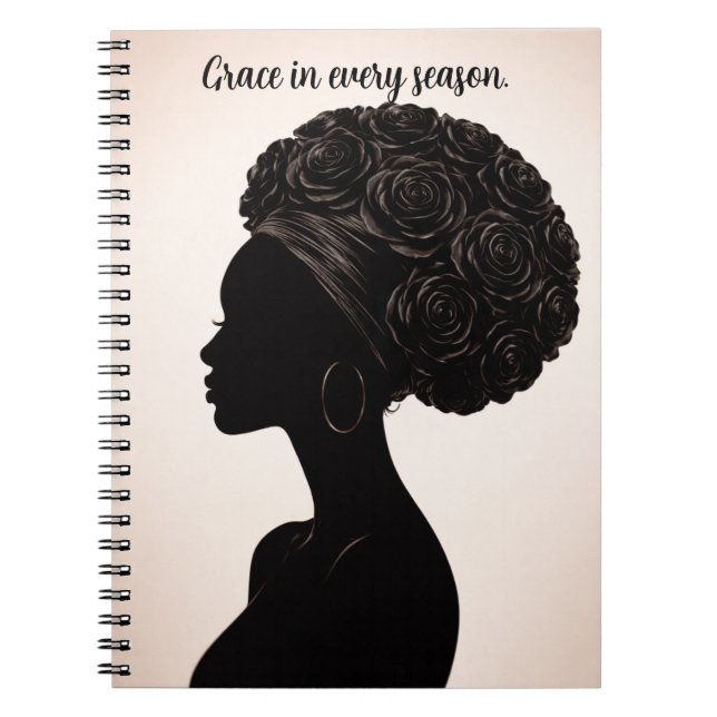 Espiral Caderno Silhueta de Mulher Negra Empoderada (Frente)