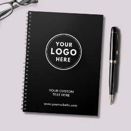 Espiral Caderno Simples com Logotipo Preto Profissional
