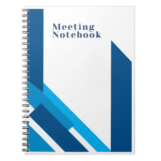 Espiral Caderno Simples de Reunião Azul