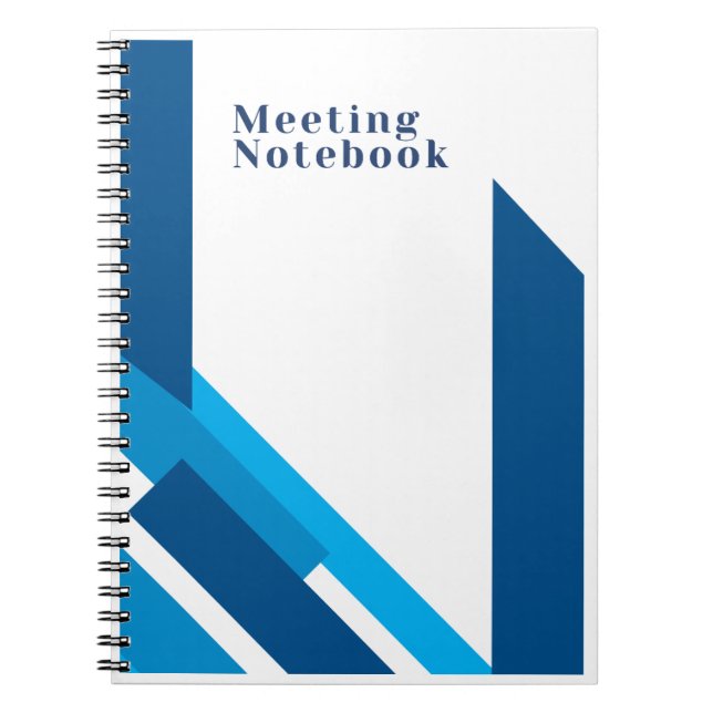 Espiral Caderno Simples de Reunião Azul (Frente)