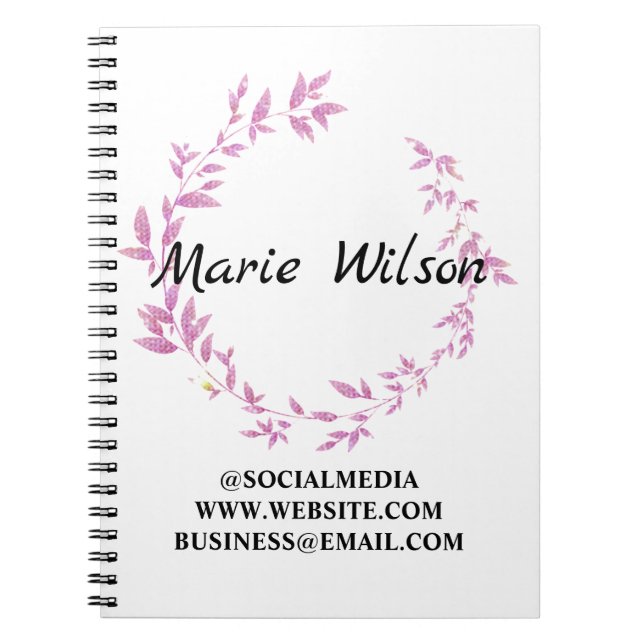 Espiral Caderno simples e elegante personalizado com nome  (Frente)