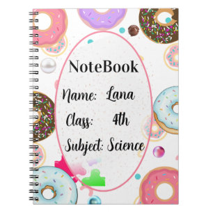 Espiral Caderno temático de estética de donut