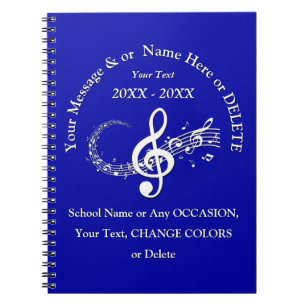 Espiral Caderno temático personalizado da música em suas