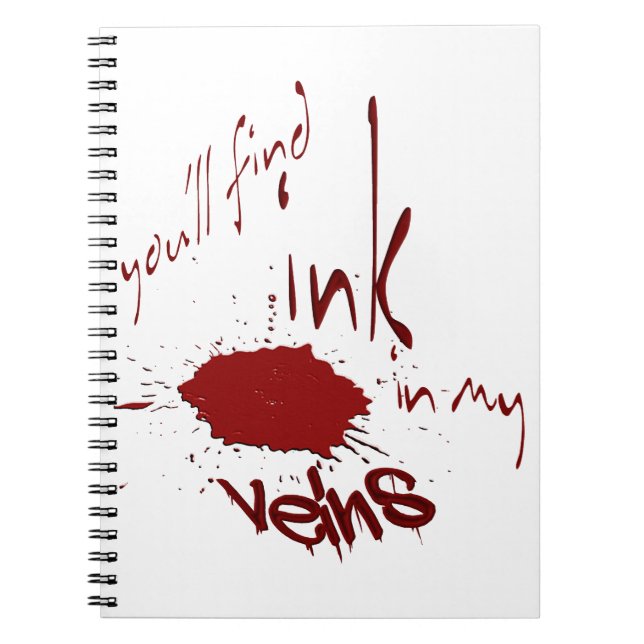 Espiral Caderno Tinta em Minhas Veias (Frente)