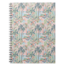 Espiral Caderno toile de palmeira rosa, impressão cênica t