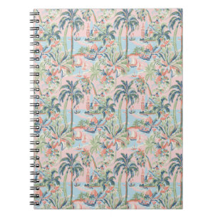 Espiral Caderno toile de palmeira rosa, impressão cênica t