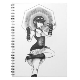 Espiral Caderno Trabalhe Duro, Divirta-se Duro