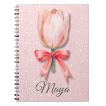 Caderno Tulip Coquette Nome | Diário Pastel