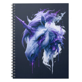 Espiral Caderno Unicórnio Galáxia Fantasia Sombria