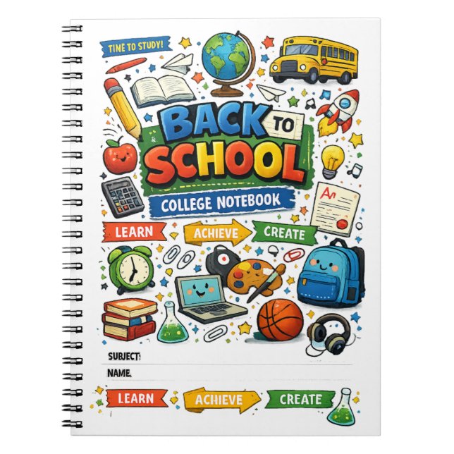 Espiral caderno universitário volta às aulas (Frente)