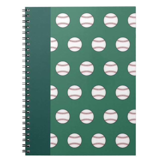 Espiral Caderno Verde de Beisebol  (Frente)
