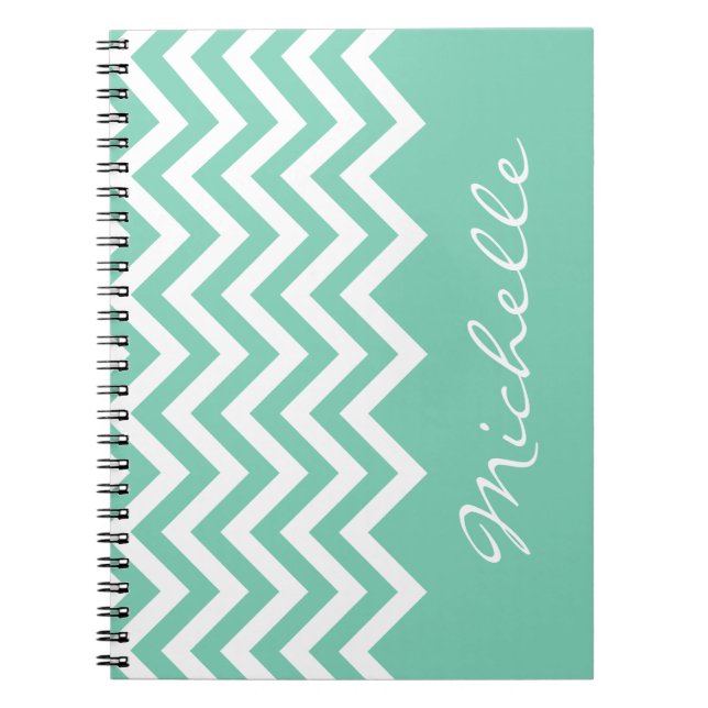 Espiral Caderno verde do teste padrão da viga da hortelã (Frente)