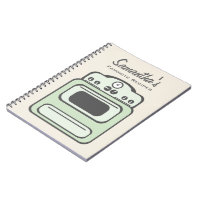 Caderno verde retro da receita do fogão