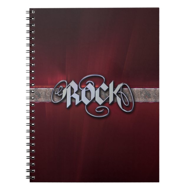 Espiral Caderno vermelho da rocha do metal (Frente)