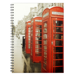 Espiral Caderno vermelho das cabines de telefone