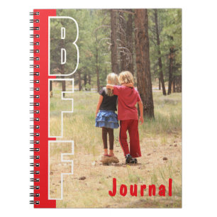 Espiral Caderno Vermelho Ilusão de Foto BFF Personalizado 