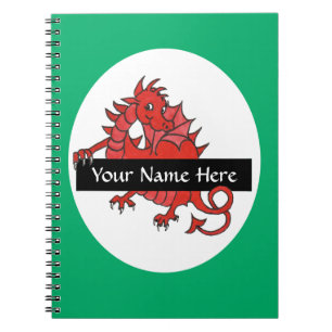 Espiral Caderno vermelho pequeno bonito do dragão a