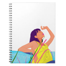 Espiral Caderno Vibrante da Garota de Verão – Arte Pop Col