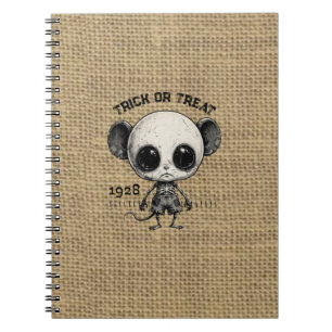 Espiral Caderno Vintage de Halloween de Rato Assustador em