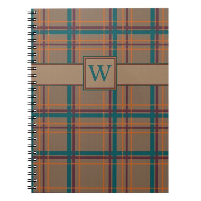Espiral Caderno Xadrez Chic Outono (Frente)