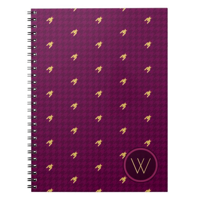 Espiral Caderno Xadrez Rosa com Acento Dourado (Frente)