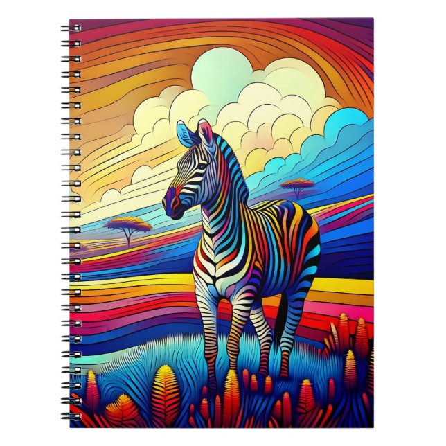 Espiral Caderno Zebra Safari Arco-Íris (Frente)
