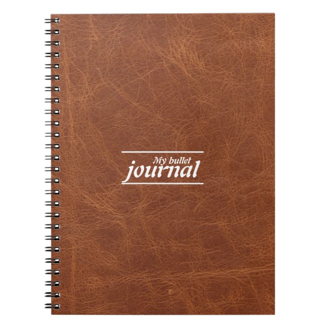 Espiral Capa de Caderno Clássico com Visual de Couro Marro (Frente)