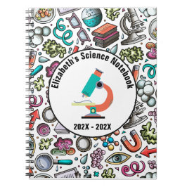 Espiral Capa de Caderno de Ciências Personalizada - Roxo