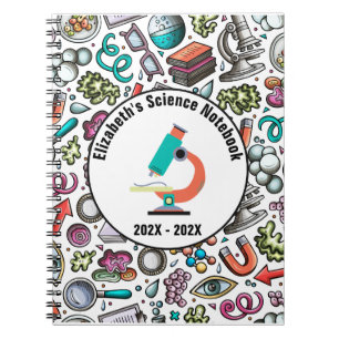 Espiral Capa de Caderno de Ciências Personalizada - Roxo
