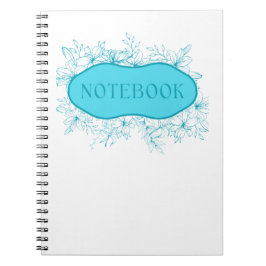 Espiral Capa de Caderno Floral Azul