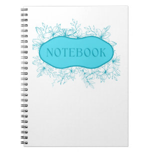 Espiral Capa de Caderno Floral Azul