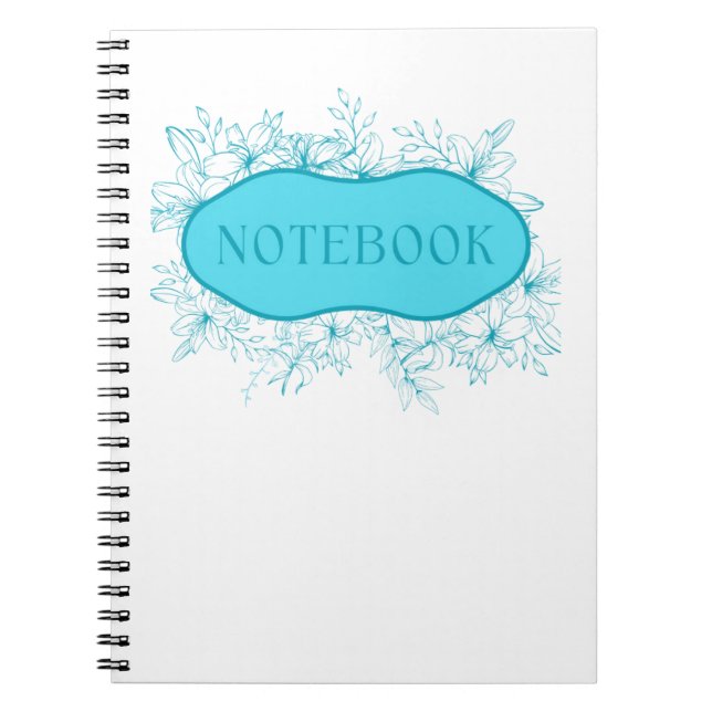 Espiral Capa de Caderno Floral Azul (Frente)
