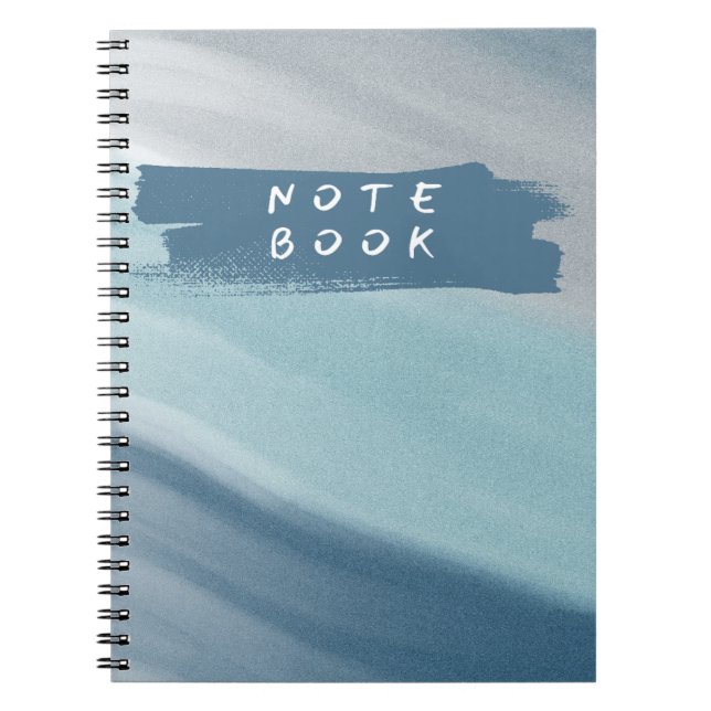 Espiral Capa de Caderno Gradiente Azul Minimalista (Frente)