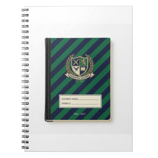 Espiral Capa de Caderno - Listras Diagonais Azul Esmeralda