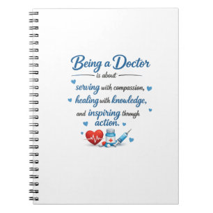 Espiral Capa de Caderno Médico com Citação Inspiradora de