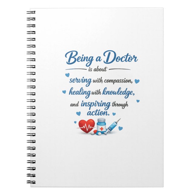 Espiral Capa de Caderno Médico com Citação Inspiradora de  (Frente)