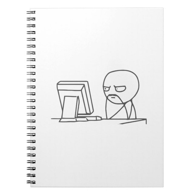 Espiral Cara Meme do computador - caderno (Frente)