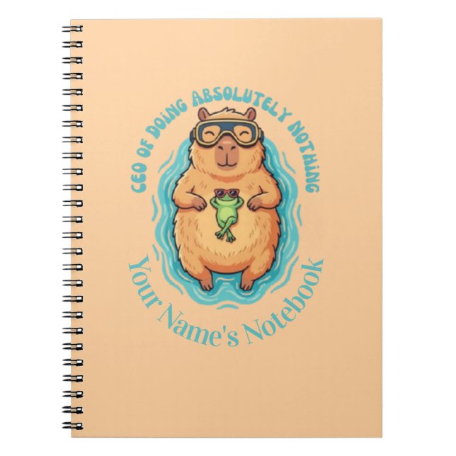 Espiral CEO Engraçado do Caderno de Capivara e Sapo Fazend (Frente)