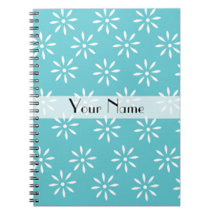 Espiral Cerceta de Customizeable & caderno da flor branca