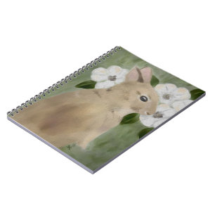 Espiral Coelho de coelho do bebê e caderno das flores