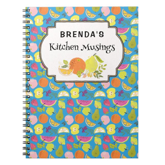 Espiral Cogumelos selvagens padrão caderno personalizado (Frente)