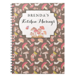 Espiral Cogumelos selvagens padrão caderno personalizado