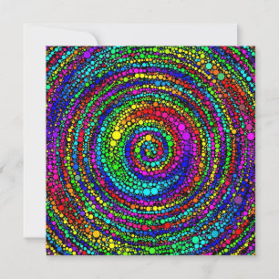 Espiral com pontos do arco-íris