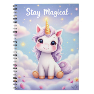 Espiral Continue Mágico - Caderno de Unicórnio para Crianç