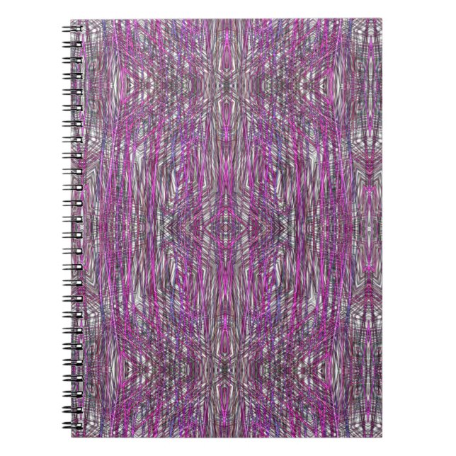 Espiral Cor-de-rosa artístico e a cinza alinham o caderno (Frente)