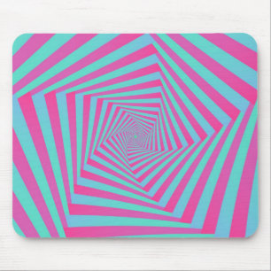 Espiral cor-de-rosa e azul Mousepad do Pentágono