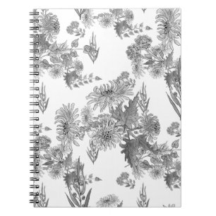 Espiral Crisântemos lilás, caderno de aquarela