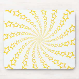 Espiral da estrela: Amarelo & branco: Mousepad
