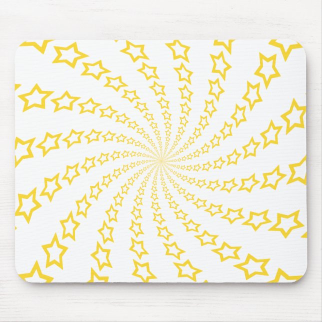 Espiral da estrela: Amarelo & branco: Mousepad (Frente)