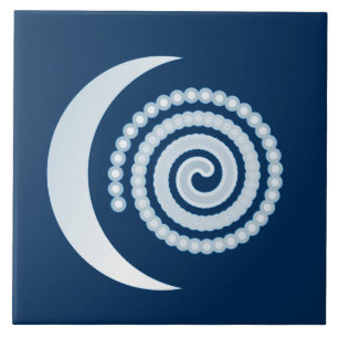 Espiral da Lua de Prata em azul escuro